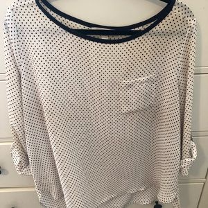 LOFT Tops - Loft cream top with maroon polka dots LOFT Tops - Loft cream top with maroon polka dots